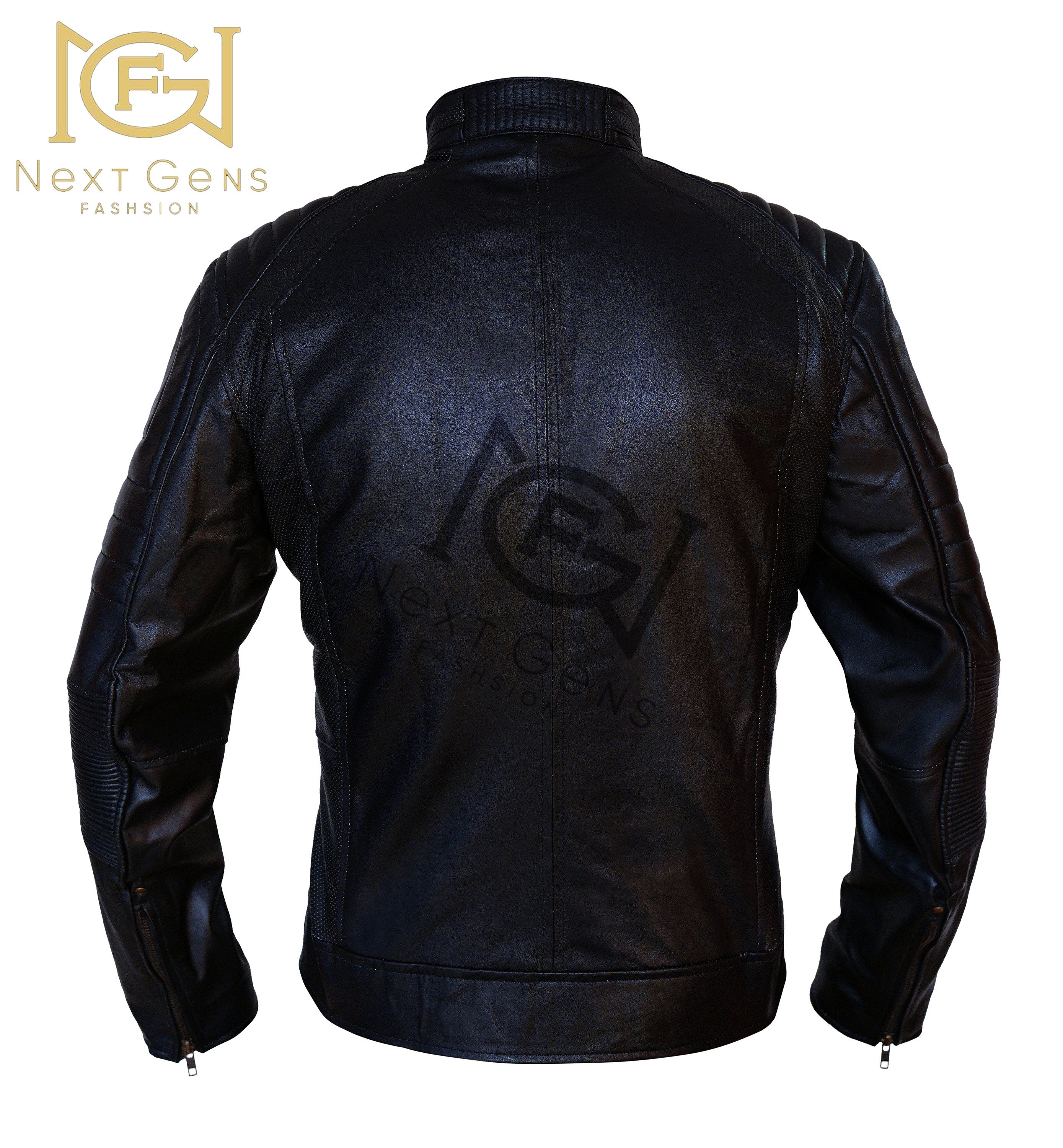 Men Leather Jacket Real Black/Chocolate Brown Biker Leather Jacket for Mens Vintage Band Collar Designer Coat Scott | Top Quality  Jacket